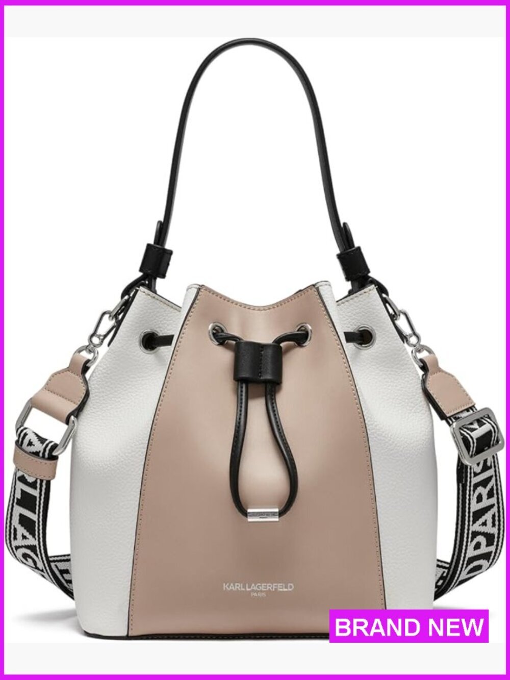 Adele Bucket Bag Classic Chic Adjustable Strap Non-Leather Handbag